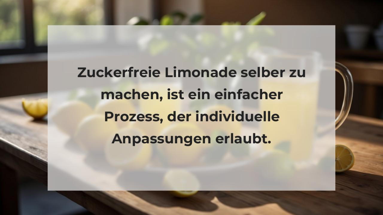 Zuckerfreie Limonade selber zu machen, ist ein einfacher Prozess, der individuelle Anpassungen erlaubt.